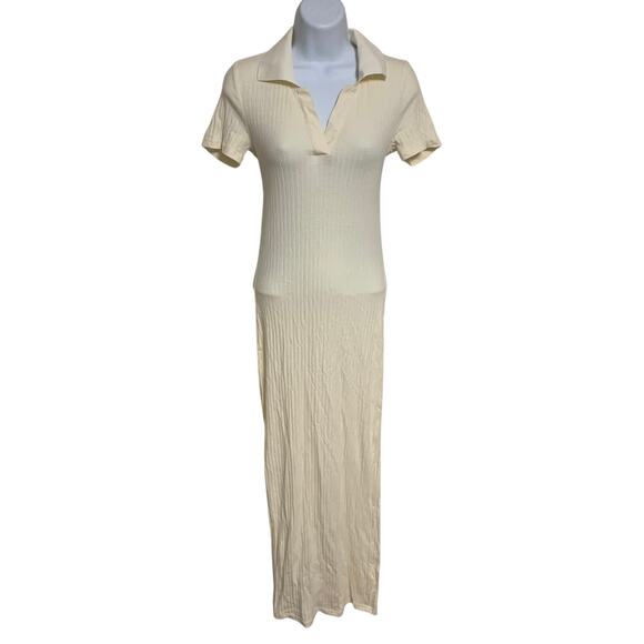 Shein Split Thigh Tie Backless Rib Knit Dress Womens Size S - Picture 2 of 9